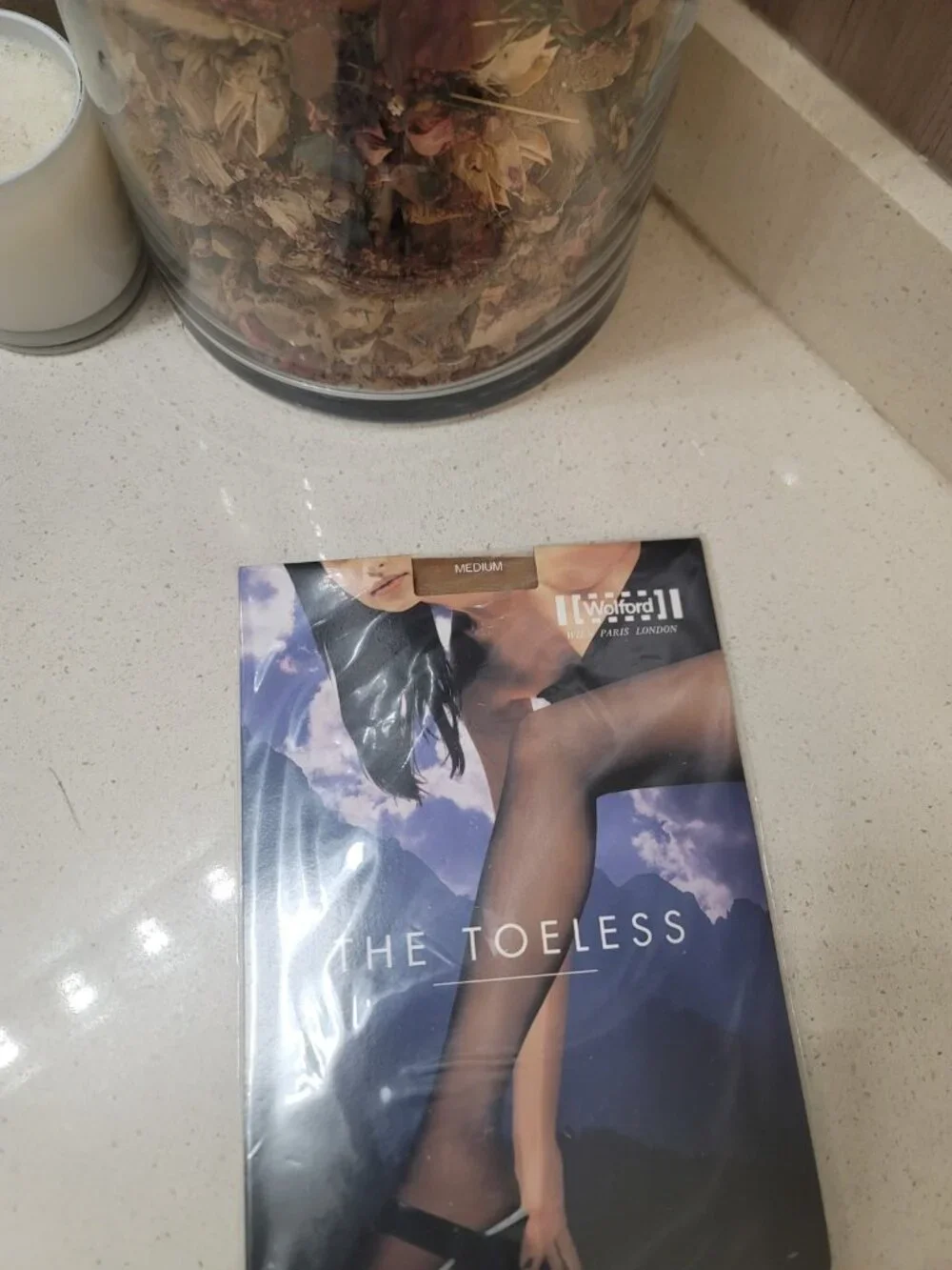 Wolford The Toeless Tights (Brand New) NWT Honey Medium Black